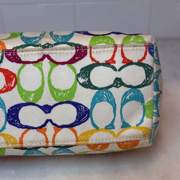 Coach Bag Purse Handbag Mini Hobo Signature "C" Rainbow Scribble Bag Pocketbook - Picture 7 of 16